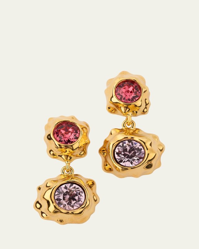 Textured Scramble Double Drop Earrings